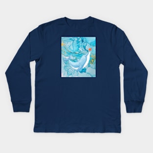 Watercolor Dolphin Kids Long Sleeve T-Shirt